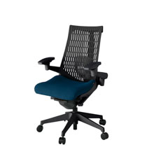 アクト2 KJ427PS-T1B2T1 エラストマバック プレーン ランバーサポート 可動肘 ナイロンキャスター[ ベースカラー: T1 張地カラー: B2 / ネイビーブルー  ]