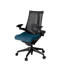 アクト2 KJ427PS-T1N3T1 エラストマバック プレーン ランバーサポート 可動肘 ナイロンキャスター[ ベースカラー: T1 張地カラー: N3 / ライトインディゴ  ]