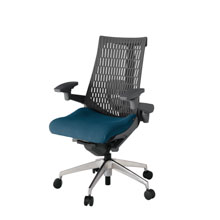 アクト2 KJ427PS-ZDN3W2 エラストマバック プレーン ランバーサポート 可動肘 ナイロンキャスター[ ベースカラー: ZD 張地カラー: N3 / ライトインディゴ  ]