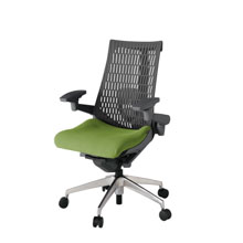 アクト2 KJ427PS-ZDQ7W2 エラストマバック プレーン ランバーサポート 可動肘 ナイロンキャスター[ ベースカラー: ZD 張地カラー: Q7 / グラスグリーン  ]