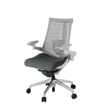 アクト2 KJ427PS-ZNC3T6 エラストマバック プレーン ランバーサポート 可動肘 ナイロンキャスター[ ベースカラー: ZN 張地カラー: C3 / ダークグレー  ]