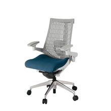 アクト2 KJ427PS-ZNN3T6 エラストマバック プレーン ランバーサポート 可動肘 ナイロンキャスター[ ベースカラー: ZN 張地カラー: N3 / ライトインディゴ  ]