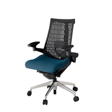 アクト2 KJ427PS-ZTN3T1 エラストマバック プレーン ランバーサポート 可動肘 ナイロンキャスター[ ベースカラー: ZT 張地カラー: N3 / ライトインディゴ  ]