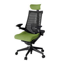 アクト2 KJ427PSET1Q7T1 エラストマバック プレーン ランバーサポート 可動肘 ヘッドサポート ( クロス ) ナイロンキャスター[ ベースカラー: T1 張地カラー: Q7 / グラスグリーン  ]