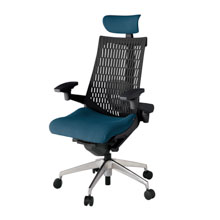 アクト2 KJ427PSEZTN3T1 エラストマバック プレーン ランバーサポート 可動肘 ヘッドサポート ( クロス ) ナイロンキャスター [ ベースカラー: ZT 張地カラー: N3 / ライトインディゴ  ]