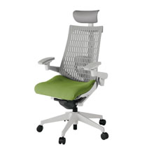 アクト2 KJ427PSFGNQ7T6 エラストマバック プレーン ランバーサポート 可動肘 ヘッドサポート ( ビニール ) ナイロンキャスター[ ベースカラー: GN 張地カラー: Q7 / グラスグリーン  ]