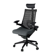 アクト2 KJ427PSFT1C3T1 エラストマバック プレーン ランバーサポート 可動肘 ヘッドサポート ( ビニール ) ナイロンキャスター[ ベースカラー: T1 張地カラー: C3 / ダークグレー  ]