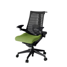 アクト2 KJ427PSHT1Q7T1 エラストマバック プレーン ランバーサポート 可動肘 ハンガーナイロンキャスター[ ベースカラー: T1 張地カラー: Q7 / グラスグリーン  ]