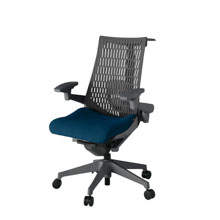 アクト2 KJ427PSHW2B2W2 エラストマバック プレーン ランバーサポート 可動肘 ハンガーナイロンキャスター[ ベースカラー: W2 張地カラー: B2 / ネイビーブルー  ]