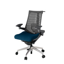 アクト2 KJ427PSHZDB2W2 エラストマバック プレーン ランバーサポート 可動肘 ハンガーナイロンキャスター[ ベースカラー: ZD 張地カラー: B2 / ネイビーブルー  ]