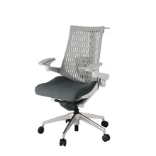 アクト2 KJ427PSHZNC3T6 エラストマバック プレーン ランバーサポート 可動肘 ハンガーナイロンキャスター[ ベースカラー: ZN 張地カラー: C3 / ダークグレー  ]