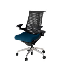 アクト2 KJ427PSHZTB2T1 エラストマバック プレーン ランバーサポート 可動肘 ハンガーナイロンキャスター[ ベースカラー: ZT 張地カラー: B2 / ネイビーブルー  ]