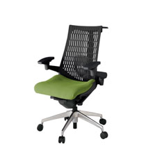 アクト2 KJ427PSHZTQ7T1 エラストマバック プレーン ランバーサポート 可動肘 ハンガーナイロンキャスター[ ベースカラー: ZT 張地カラー: Q7 / グラスグリーン  ]