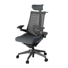 アクト2 KJ427PSXW2C3W2 エラストマバック プレーン ランバーサポート 可動肘 ヘッドサポート ( クロス ) ハンガー ナイロンキャスター[ ベースカラー: W2 張地カラー: C3 / ダークグレー  ]