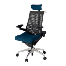 アクト2 KJ427PSXZTB2T1 エラストマバック プレーン ランバーサポート 可動肘 ヘッドサポート ( クロス ) ハンガー ナイロンキャスター[ ベースカラー: ZT 張地カラー: B2 / ネイビーブルー  ]