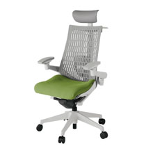 アクト2 KJ427PSYGNQ7T6 エラストマバック プレーン ランバーサポート 可動肘 ヘッドサポート ( ビニール ) ハンガー ナイロンキャスター[ ベースカラー: GN 張地カラー: Q7 / グラスグリーン  ]