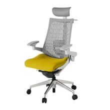 アクト2 KJ427PSYZNU5T6 エラストマバック プレーン ランバーサポート 可動肘 ヘッドサポート ( ビニール ) ハンガー ナイロンキャスター[ ベースカラー: ZN 張地カラー: U5 / ストロングイエロー  ]