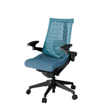 アクト2 KJ427SA-T1B4A4 エラストマバック テクスチャード ランバーサポート 可動肘 ナイロンキャスター[ ベースカラー: T1 張地カラー: B4A4 / ブルー  ]