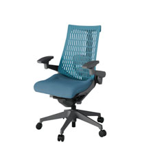 アクト2 KJ427SA-W2B4A4 エラストマバック テクスチャード ランバーサポート 可動肘 ナイロンキャスター[ ベースカラー: W2 張地カラー: B4A4 / ブルー  ]