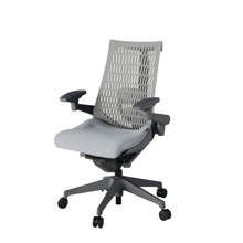 アクト2 KJ427SA-W2T7T6 エラストマバック テクスチャード ランバーサポート 可動肘 ナイロンキャスター[ ベースカラー: W2 張地カラー: T7T6 / ホワイトグレー  ]