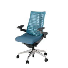 アクト2 KJ427SA-ZDB4A4 エラストマバック テクスチャード ランバーサポート 可動肘 ナイロンキャスター [ ベースカラー: ZD 張地カラー: B4A4 / ブルー  ]