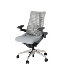 アクト2 KJ427SA-ZDT7T6 エラストマバック テクスチャード ランバーサポート 可動肘 ナイロンキャスター [ ベースカラー: ZD 張地カラー: T7T6 / ホワイトグレー  ]