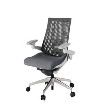 アクト2 KJ427SA-ZNT3W2 エラストマバック テクスチャード ランバーサポート 可動肘 ナイロンキャスター [ ベースカラー: ZN 張地カラー: T3W2 / ダークグレー  ]