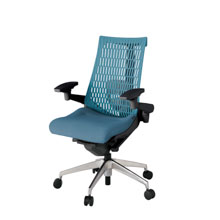 アクト2 KJ427SA-ZTB4A4 エラストマバック テクスチャード ランバーサポート 可動肘 ナイロンキャスター [ ベースカラー: ZT 張地カラー: B4A4 / ブルー  ]