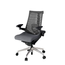 アクト2 KJ427SA-ZTT3W2 エラストマバック テクスチャード ランバーサポート 可動肘 ナイロンキャスター [ ベースカラー: ZT 張地カラー: T3W2 / ダークグレー  ]