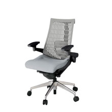 アクト2 KJ427SA-ZTT7T6 エラストマバック テクスチャード ランバーサポート 可動肘 ナイロンキャスター [ ベースカラー: ZT 張地カラー: T7T6 / ホワイトグレー  ]