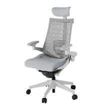 アクト2 KJ427SAEMGNT7T6 エラストマバック テクスチャード ランバーサポート 可動肘 ヘッドサポート ( クロス ) ウレタンキャスター [ ベースカラー: GN 張地カラー: T7T6 / ホワイトグレー  ]