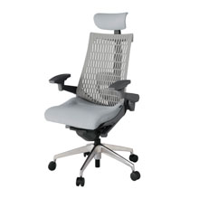 アクト2 KJ427SAEZDT7T6 エラストマバック テクスチャード ランバーサポート 可動肘 ヘッドサポート ( クロス ) ナイロンキャスター [ ベースカラー: ZD 張地カラー: T7T6 / ホワイトグレー  ]