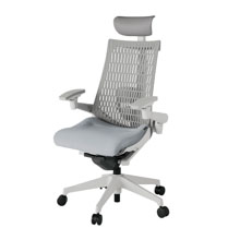 アクト2 KJ427SAFGNT7T6 エラストマバック テクスチャード ランバーサポート 可動肘 ヘッドサポート ( ビニール ) ナイロンキャスター [ ベースカラー: GN 張地カラー: T7T6 / ホワイトグレー  ]