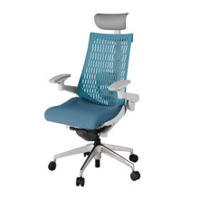 アクト2 KJ427SAFZNB4A4 エラストマバック テクスチャード ランバーサポート 可動肘 ヘッドサポート ( ビニール ) ナイロンキャスター [ ベースカラー: ZN 張地カラー: B4A4 / ブルー  ]