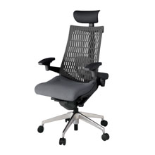 アクト2 KJ427SAFZTT3W2 エラストマバック テクスチャード ランバーサポート 可動肘 ヘッドサポート ( ビニール ) ナイロンキャスター [ ベースカラー: ZT 張地カラー: T3W2 / ダークグレー  ]