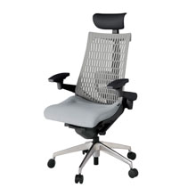 アクト2 KJ427SAFZTT7T6 エラストマバック テクスチャード ランバーサポート 可動肘 ヘッドサポート ( ビニール ) ナイロンキャスター [ ベースカラー: ZT 張地カラー: T7T6 / ホワイトグレー  ]