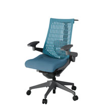 アクト2 KJ427SAHW2B4A4 エラストマバック テクスチャード ランバーサポート 可動肘 ハンガーナイロンキャスター[ ベースカラー: W2 張地カラー: B4A4 / ブルー  ]