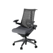 アクト2 KJ427SAHW2T3W2 エラストマバック テクスチャード ランバーサポート 可動肘 ハンガーナイロンキャスター[ ベースカラー: W2 張地カラー: T3W2 / ダークグレー  ]