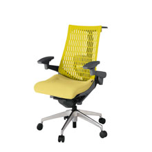 アクト2 KJ427SAHZDU6U5 エラストマバック テクスチャード ランバーサポート 可動肘 ハンガーナイロンキャスター [ ベースカラー: ZD 張地カラー: U6U5 / イエロー  ]