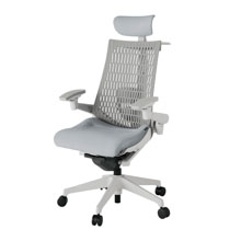 アクト2 KJ427SAXGNT7T6 エラストマバック テクスチャード ランバーサポート 可動肘 ヘッドサポート ( クロス ) ハンガー ナイロンキャスター [ ベースカラー: GN 張地カラー: T7T6 / ホワイトグレー  ]