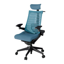 アクト2 KJ427SAXT1B4A4 エラストマバック テクスチャード ランバーサポート 可動肘 ヘッドサポート ( クロス ) ハンガー ナイロンキャスター [ ベースカラー: T1 張地カラー: B4A4 / ブルー  ]