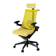 アクト2 KJ427SAXT1U6U5 エラストマバック テクスチャード ランバーサポート 可動肘 ヘッドサポート ( クロス ) ハンガー ナイロンキャスター [ ベースカラー: T1 張地カラー: U6U5 / イエロー  ]