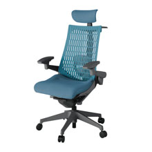 アクト2 KJ427SAXW2B4A4 エラストマバック テクスチャード ランバーサポート 可動肘 ヘッドサポート ( クロス ) ハンガー ナイロンキャスター [ ベースカラー: W2 張地カラー: B4A4 / ブルー  ]