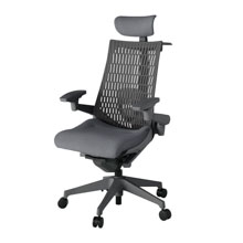 アクト2 KJ427SAXW2T3W2 エラストマバック テクスチャード ランバーサポート 可動肘 ヘッドサポート ( クロス ) ハンガー ナイロンキャスター [ ベースカラー: W2 張地カラー: T3W2 / ダークグレー  ]