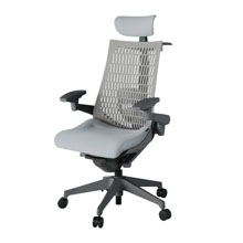 アクト2 KJ427SAXW2T7T6 エラストマバック テクスチャード ランバーサポート 可動肘 ヘッドサポート ( クロス ) ハンガー ナイロンキャスター [ ベースカラー: W2 張地カラー: T7T6 / ホワイトグレー  ]