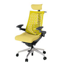 アクト2 KJ427SAXZDU6U5 エラストマバック テクスチャード ランバーサポート 可動肘 ヘッドサポート ( クロス ) ハンガー ナイロンキャスター [ ベースカラー: ZD 張地カラー: U6U5 / イエロー  ]