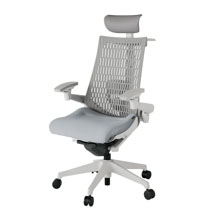 アクト2 KJ427SAYGNT7T6 エラストマバック テクスチャード ランバーサポート 可動肘 ヘッドサポート ( ビニール ) ハンガー ナイロンキャスター [ ベースカラー: GN 張地カラー: T7T6 / ホワイトグレー  ]