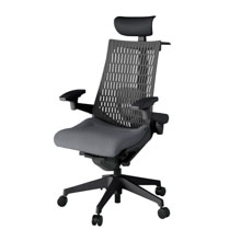 アクト2 KJ427SAYMT1T3W2 エラストマバック テクスチャード ランバーサポート 可動肘 ヘッドサポート ( ビニール ) ハンガー ウレタンキャスター [ ベースカラー: T1 張地カラー: T3W2 / ダークグレー  ]