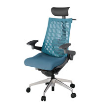アクト2 KJ427SAYZDB4A4 エラストマバック テクスチャード ランバーサポート 可動肘 ヘッドサポート ( ビニール ) ハンガー ナイロンキャスター [ ベースカラー: ZD 張地カラー: B4A4 / ブルー  ]