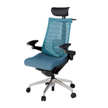 アクト2 KJ427SAYZTB4A4 エラストマバック テクスチャード ランバーサポート 可動肘 ヘッドサポート ( ビニール ) ハンガー ナイロンキャスター [ ベースカラー: ZT 張地カラー: B4A4 / ブルー  ]